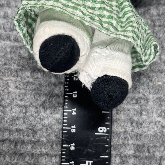 Vintage Shelf Sitter Set Of 2 Porcelain 6” Dolls Girl Boy Cottage Core Green - Picture 9 of 11